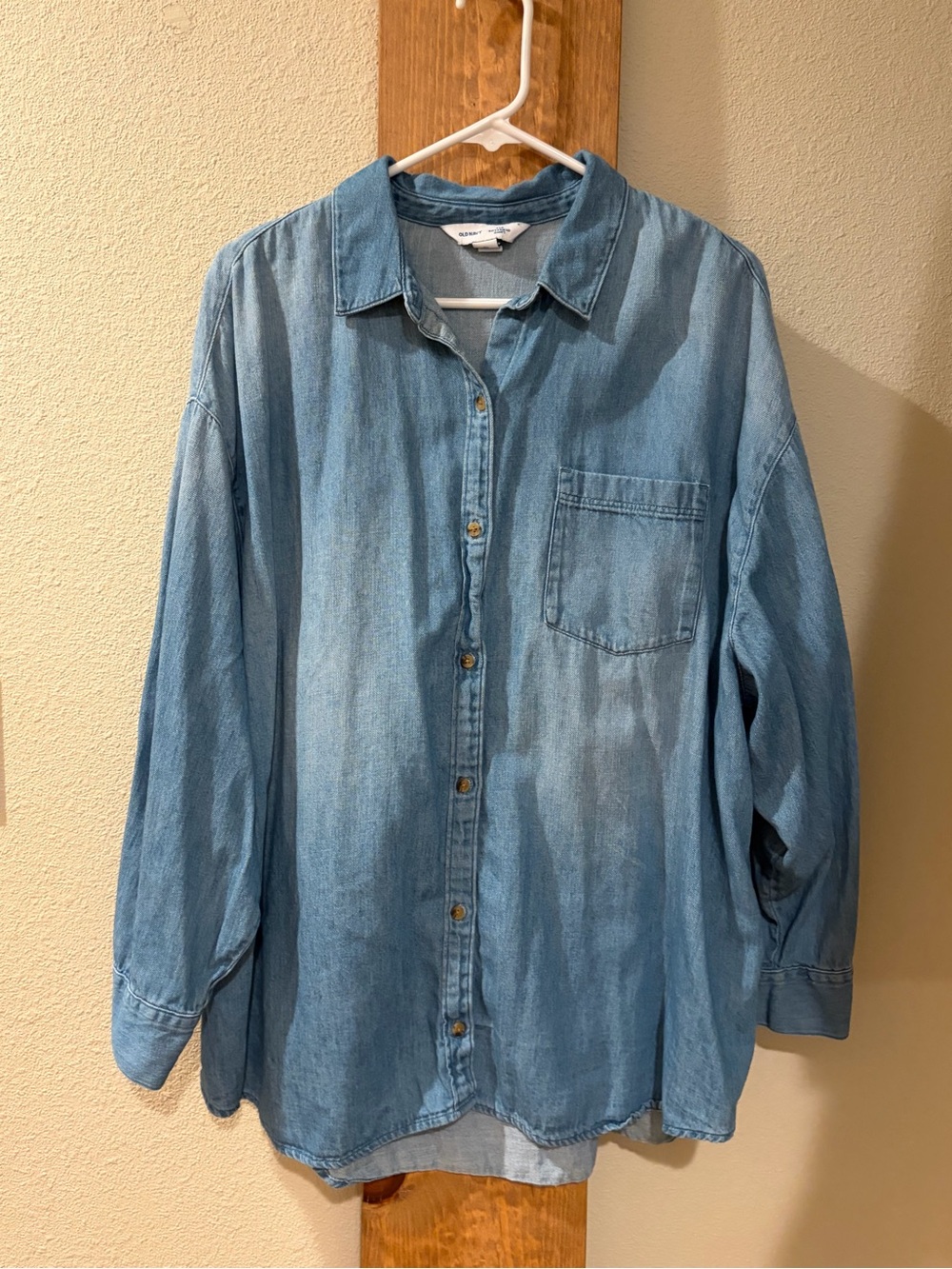 Old Navy Light Blue Denim Button-Down Shirt